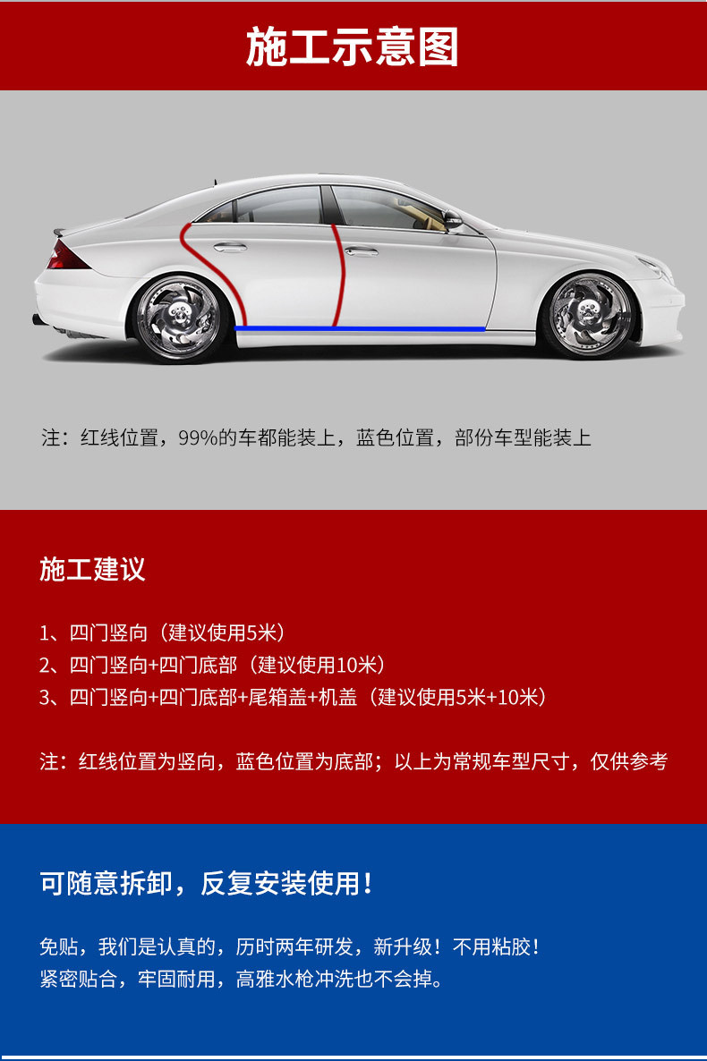 Car bumper strip wholesale car door sealing strip full car decoration U-shaped strip scratch-proof rubber strip paste-free protective strip