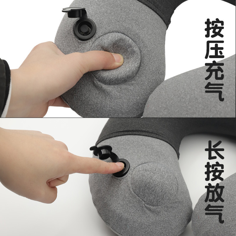 シンプルな現代ビジネス陽イオンu型枕康楽屋二重押圧インフレータブルネック枕ギフトボックス首枕|undefined