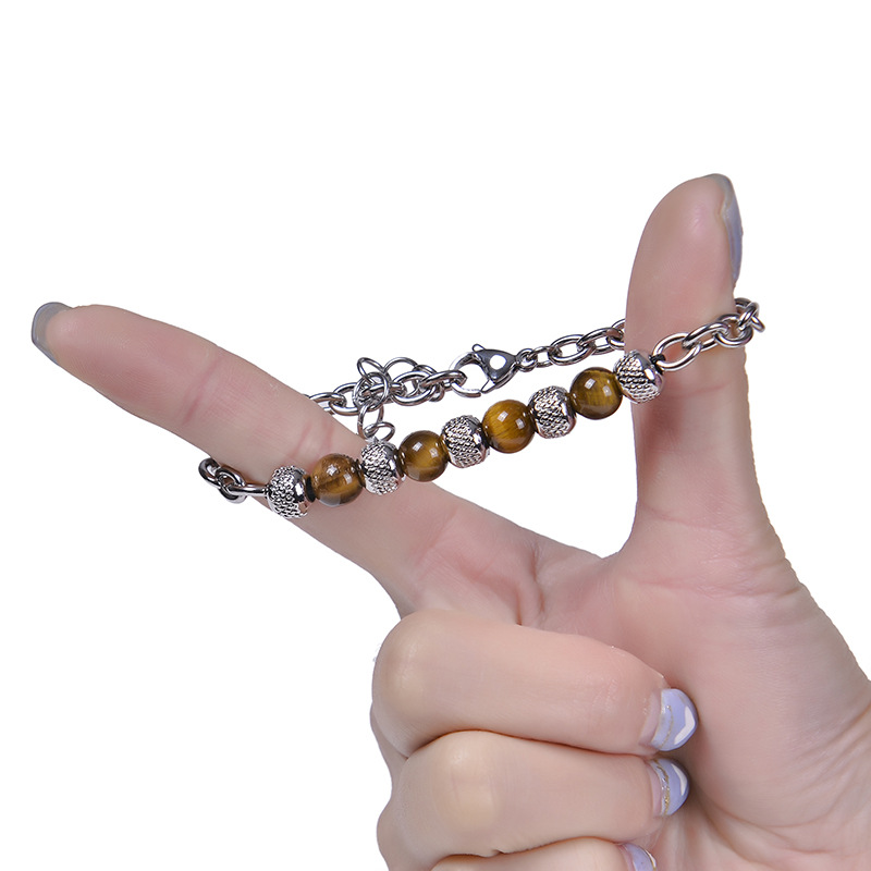 25g Weight Bracelets Classification Fashion Geometric Alloy Metal Men'S Bracelets Men Beaded Bracelets