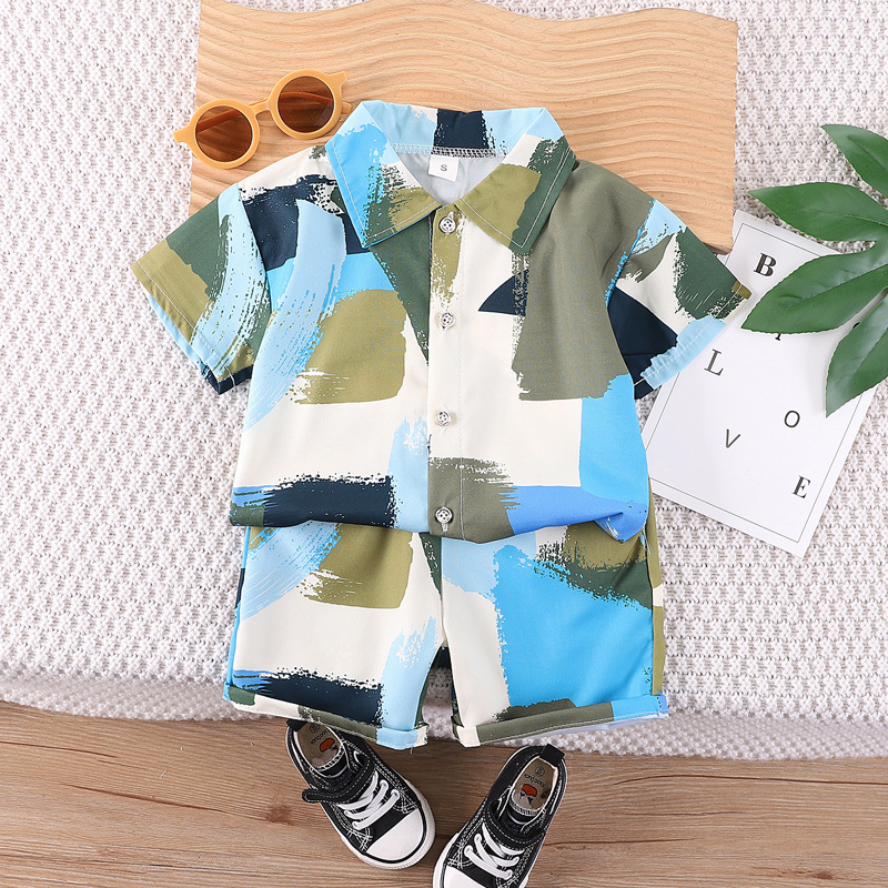 Ensemble Tenue Été Garçon T-shirt Et Short Pour Tout-petits_voghion.com