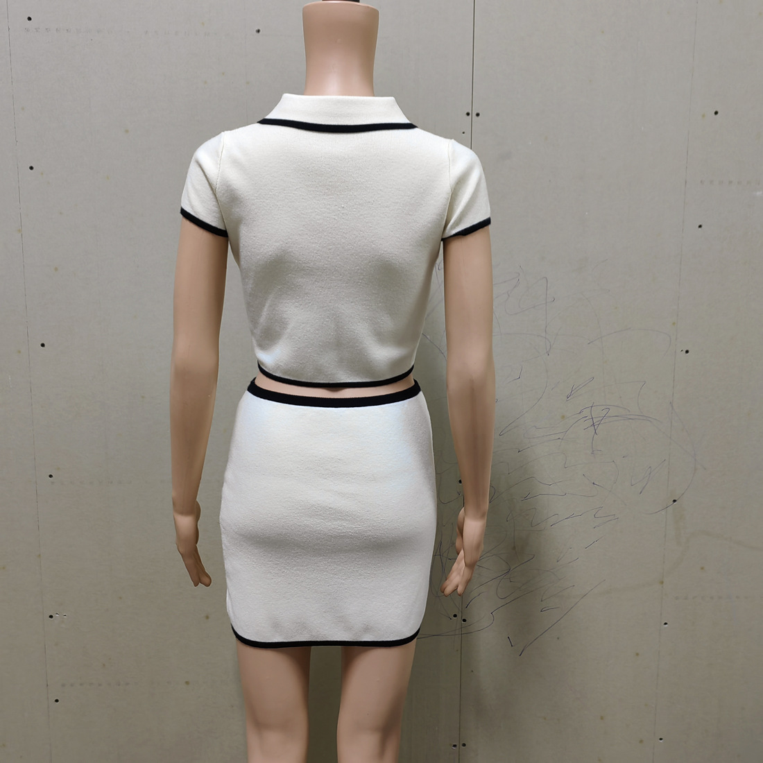 2 Pieces Set Quantity Daily Date Women's Elegant Color Block Polyester Contrast Binding Skirt Co-ord Set Pants Sets