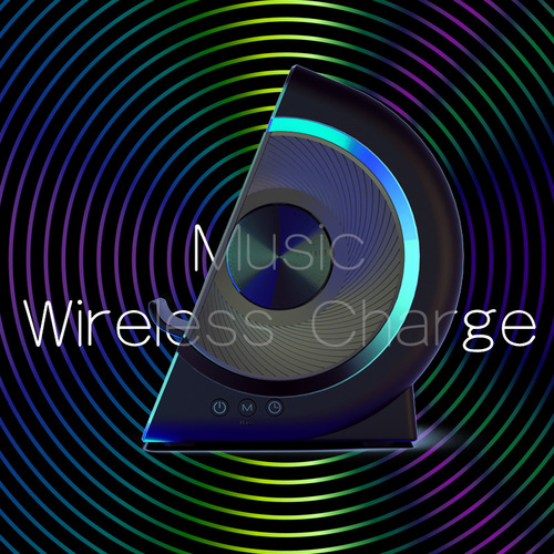 Wireless Charger with Card Slot Bluetooth Speaker Phone Stand Magnetic Wireless Charger Clock Home Bluetooth Speaker Radio