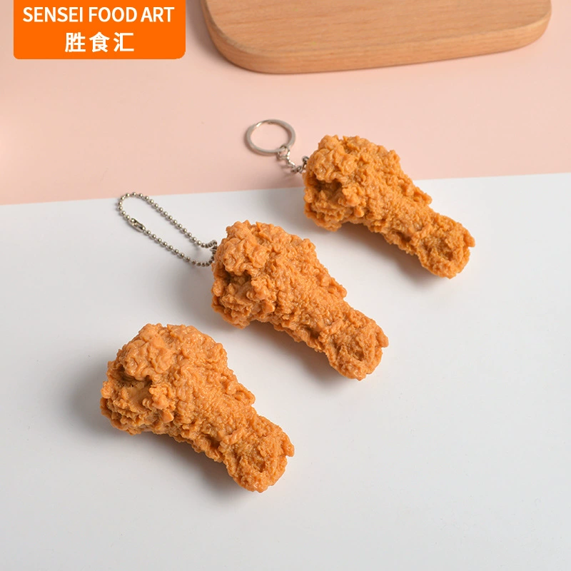 ПВХ моделирование куриные крылышки модель кулон интересная курица рис цветы чипсы еда брелок подвесные украшения моделирование куриные ножки