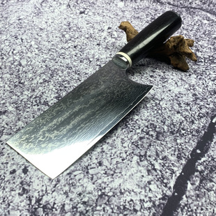 Forged Damascus pattern steel kitchen knife household Ebony handle hand-cut kitchen knife slicing knife chef knife