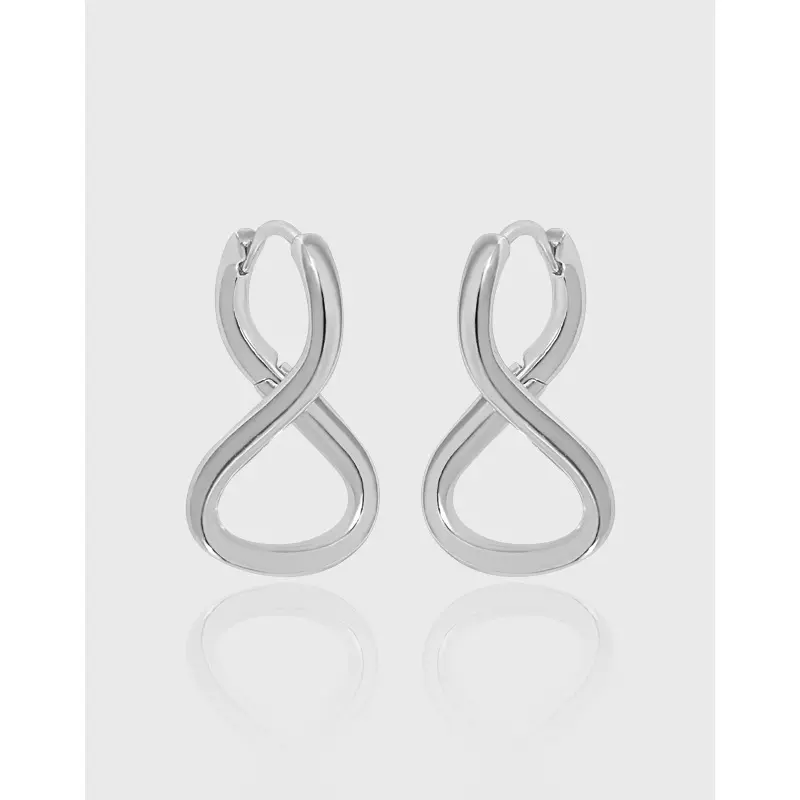 702韩版ins小众设计感简约百搭气质不规则线条S92纯银耳环女