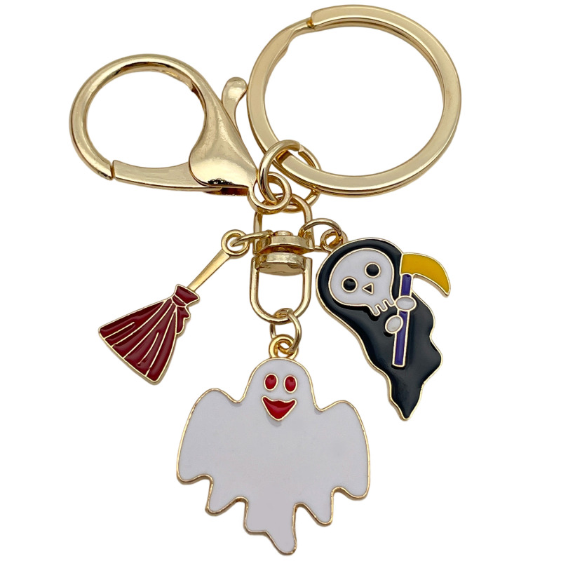 ハロウィンオイルドリップ合金猫カボチャクモの巣城魔法の帽子キーホルダーアマゾン小さなギフト卸売|undefined