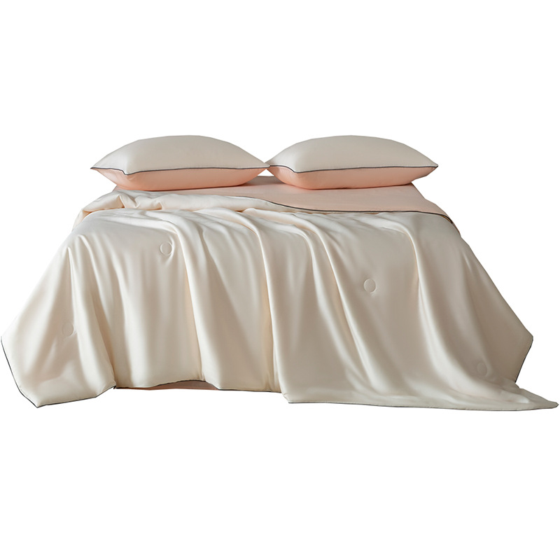 Edredón fresco de verano de lujo ligero Lycelle Tensian Edredón de aire acondicionado individual de cuatro piezas Edredón de verano fresco de seda de hielo Edredón fino lavable a máquina