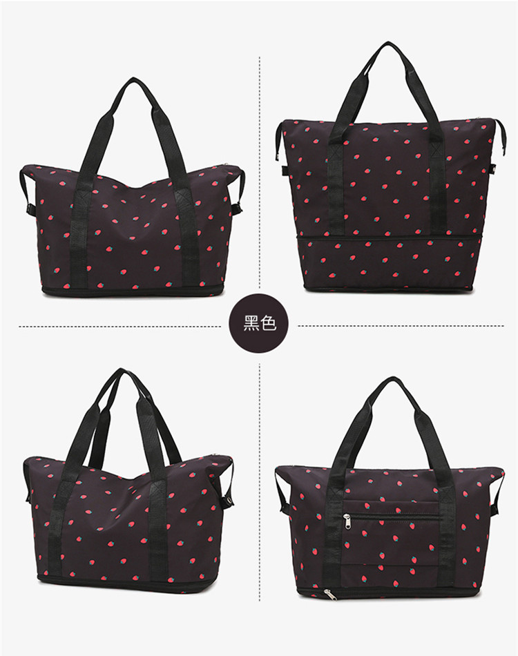 Nueva fresa pequeña, fresca, gran capacidad, expansión telescópica, bolsa de viaje, deporte de natación, bolsa de fitness, bolsa de almacenamiento para estudiantes