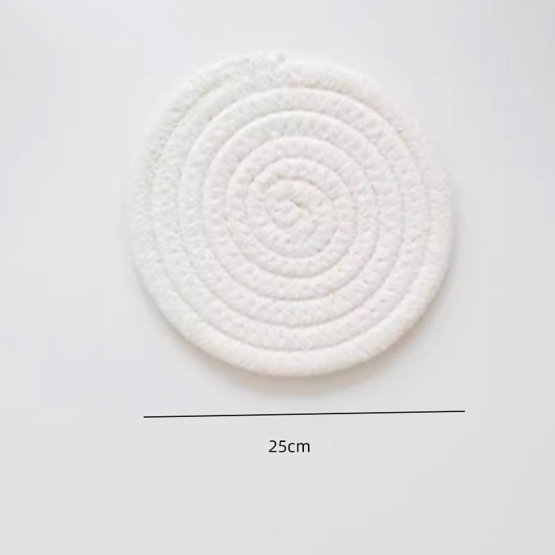 Cojín de paja transfronteriza tela de algodón impresa cojín de taza tejido a mano cojín casero de corteza de maíz cojín de mesa aislante térmico a prueba de quemaduras