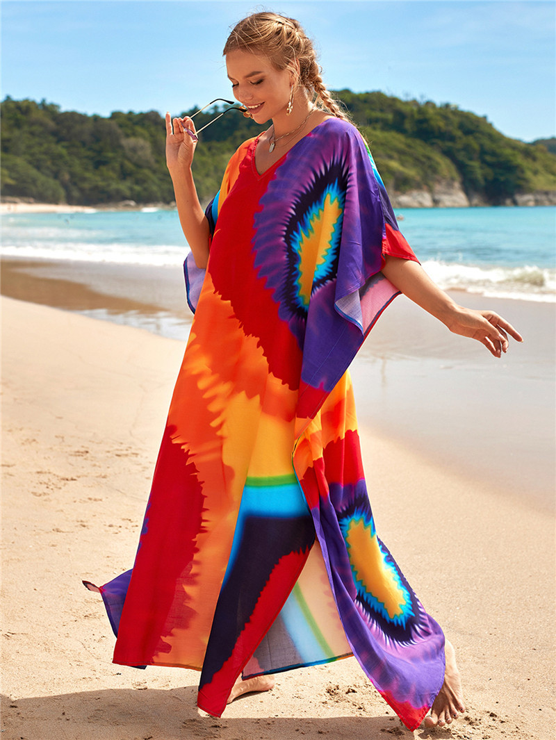 Women's Beach Color Block Cover Ups display picture 1