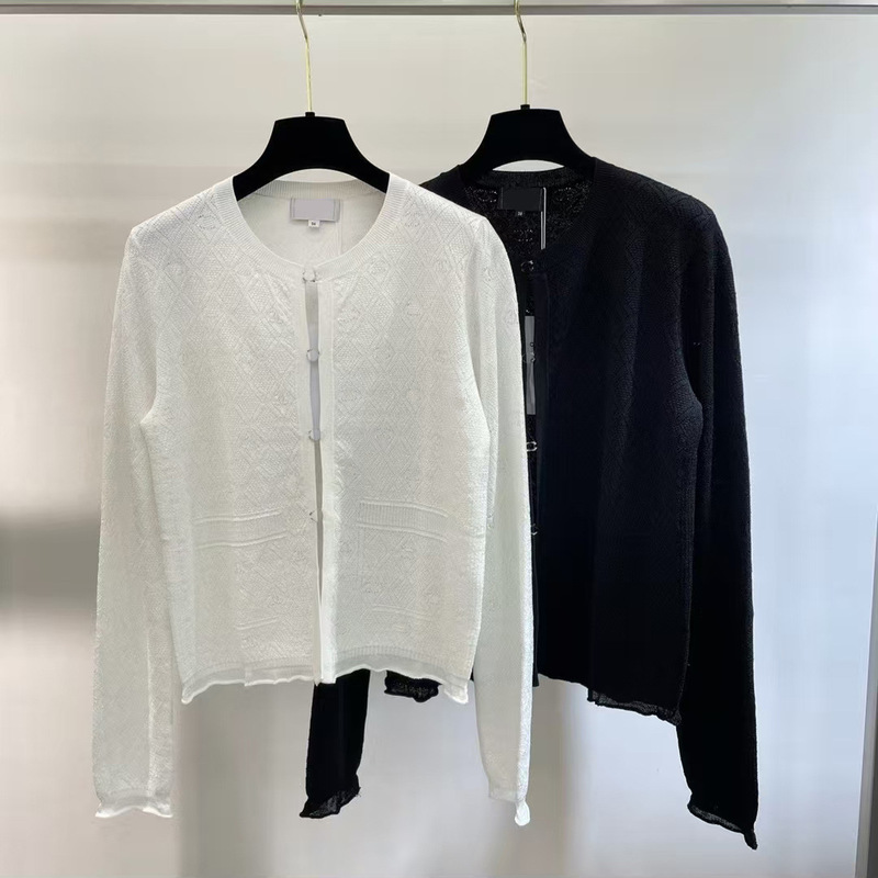 High-End Version~Chanel-Style Popular Knit Hollow-Out Thin Cardigan with Round Neck, Elegant Nanyou Jacket High-End Version~Chanel-Style Popular Knit Hollow-Out Thin Cardigan with Round Neck, Elegant Nanyou Jacket
