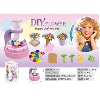 制作跨境机玩具DIY手工按压套件女孩工艺插花礼物艺仿真花束手工