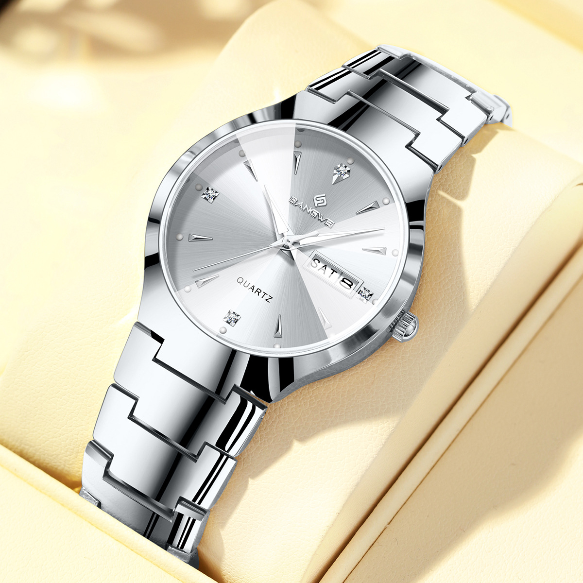 Foreign Trade New High-End Business Personalized Simple Watch Men's and Women's Quartz Watch Calendar Luminous Waterproof Couple Watch