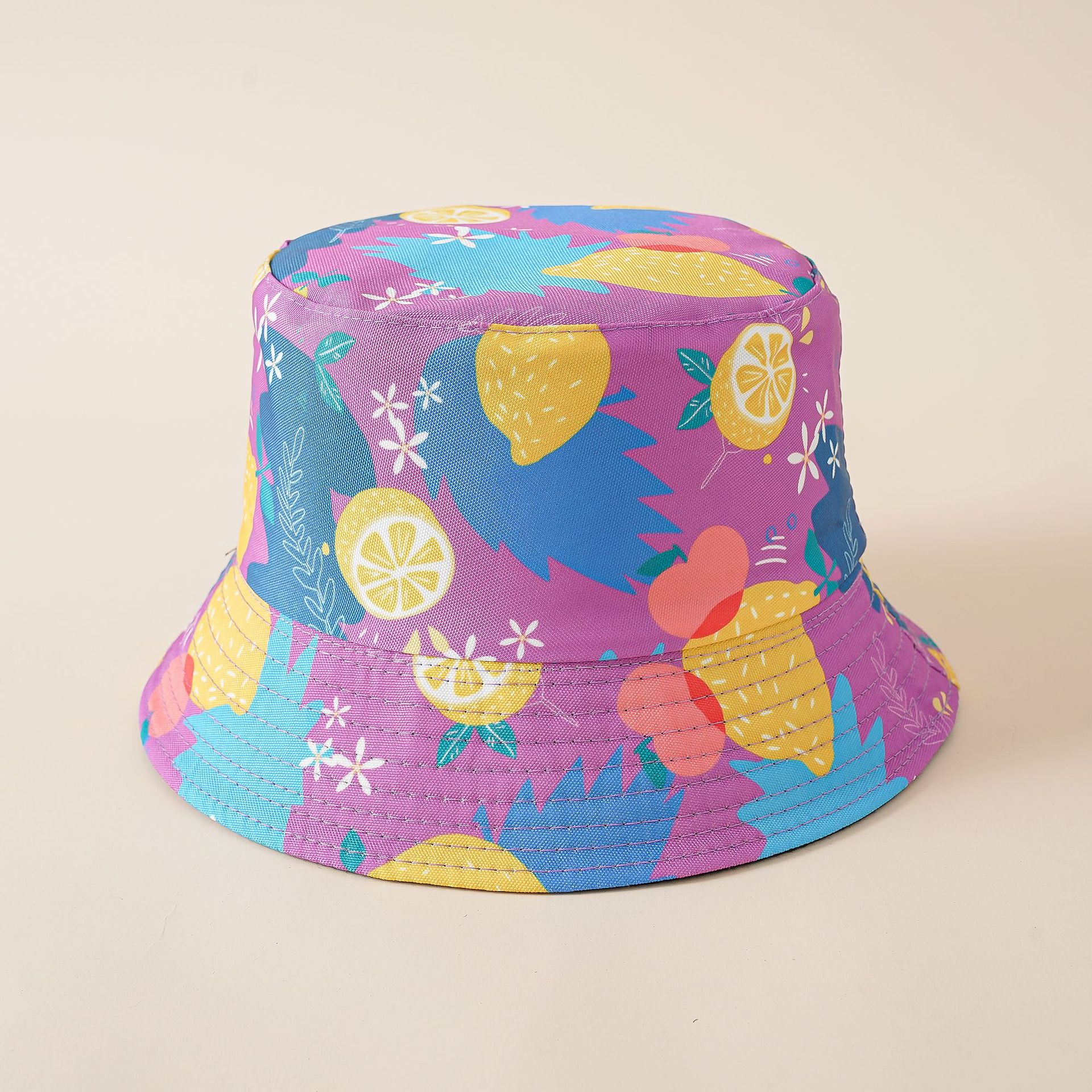 Pescador sombrero de moda de doble cara de desgaste creativo limón cuenca sombrero cara que cubre sombrero transpirable sombrero para el sol