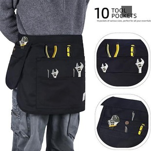 in stock Wholesale Canvas Waist Half Apron Cross Border Tool Bag Tool Bag Work Half Apron Multi Pocket