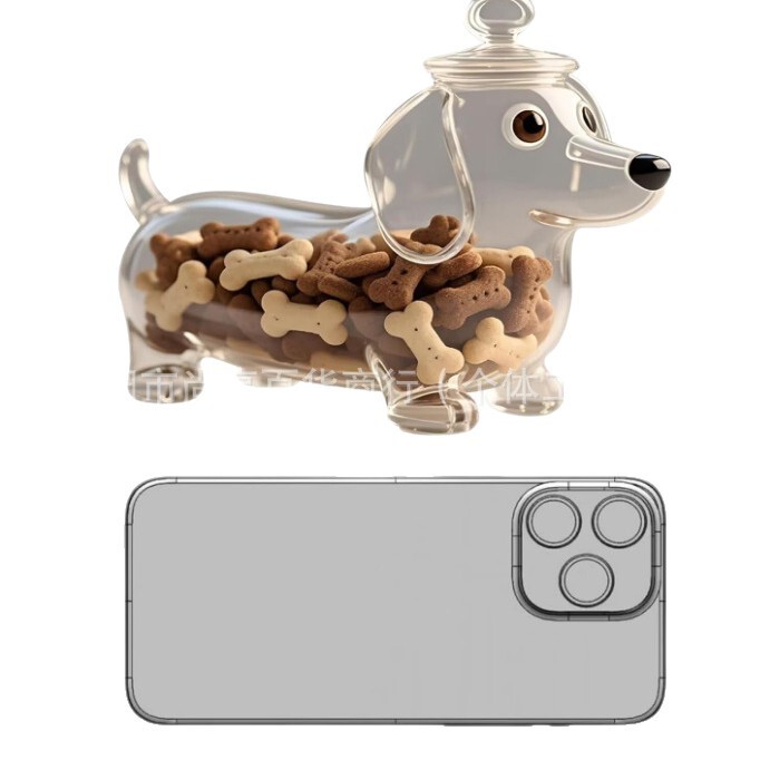 Pug Snack Jar-Airtight Treat Containers With Lids哈巴狗零食|undefined
