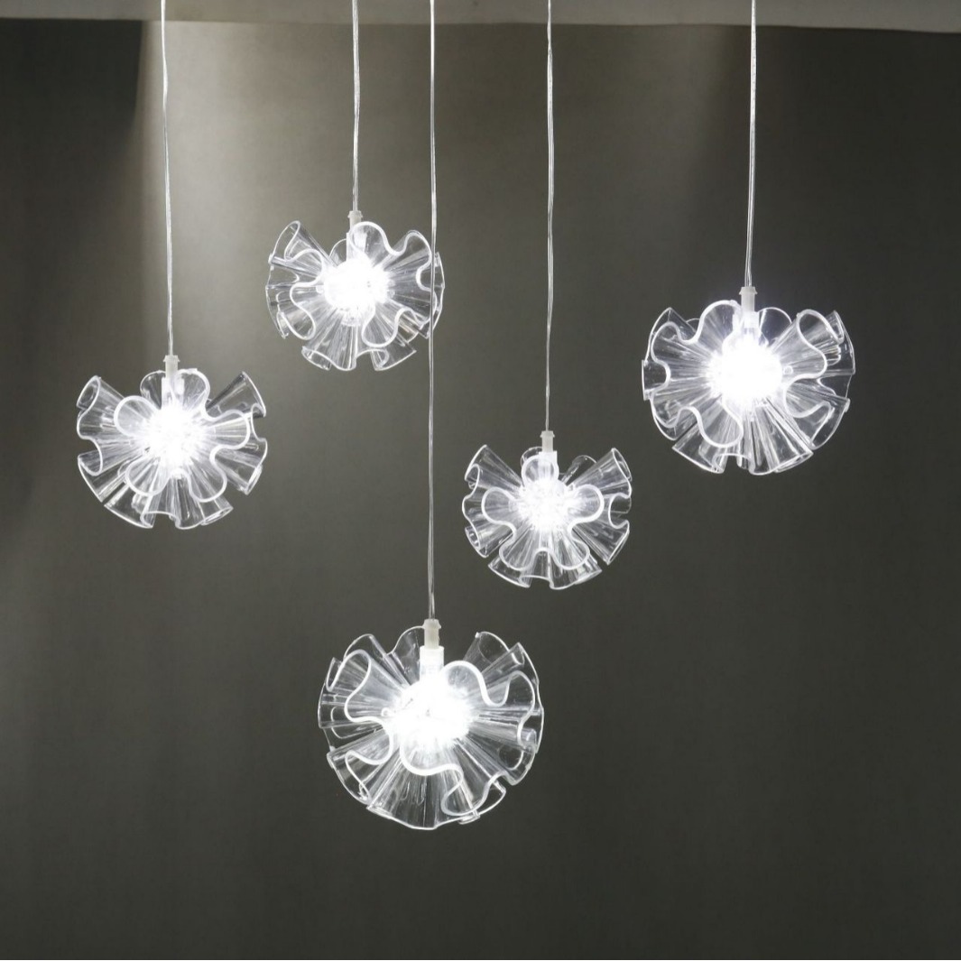 Accesorios de bodas hortenida luminosa lámpara acrílica transparente lámpara de bodas hotel centro comercial luces decorativas de Navidad