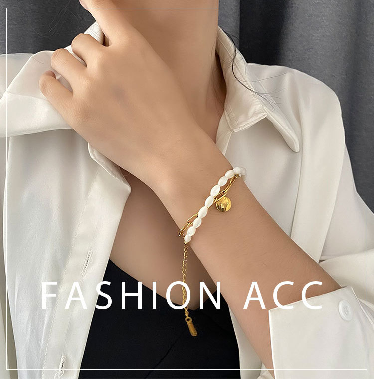 Fashion Geometric Titanium Steel Patchwork Bracelets 1 Piece