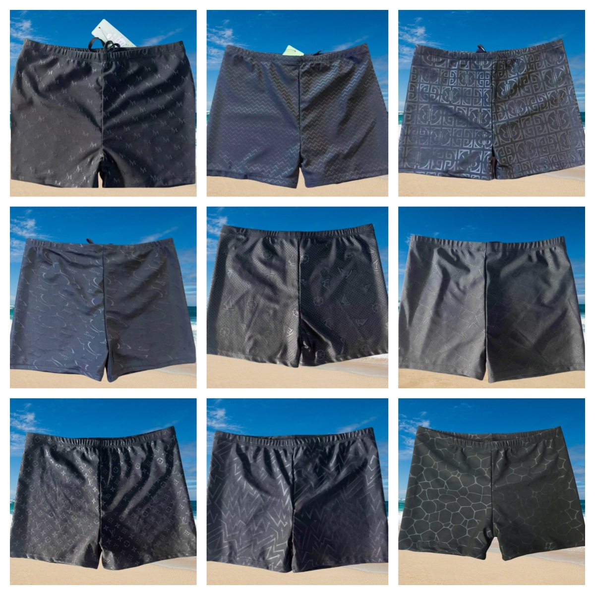 Sports swimming trunks wholesale dark flower one-piece hot stamping multiple flower swimming trunks beach swimming beach sports