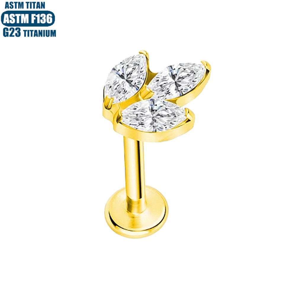Pointed titanium steel lip stud product view