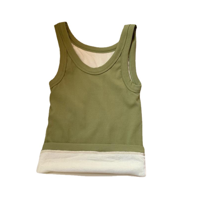 Otoño e Invierno forrado de lana térmica camisola ropa interior Slim bottoming cómodo chaleco sin mangas bottoming camisa interior superior