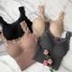 Thermal Vest Women's fleece-lined Thickened Base Shirt Sling Underwear with Chest Pad Lace Slimming plus size Base Shirt