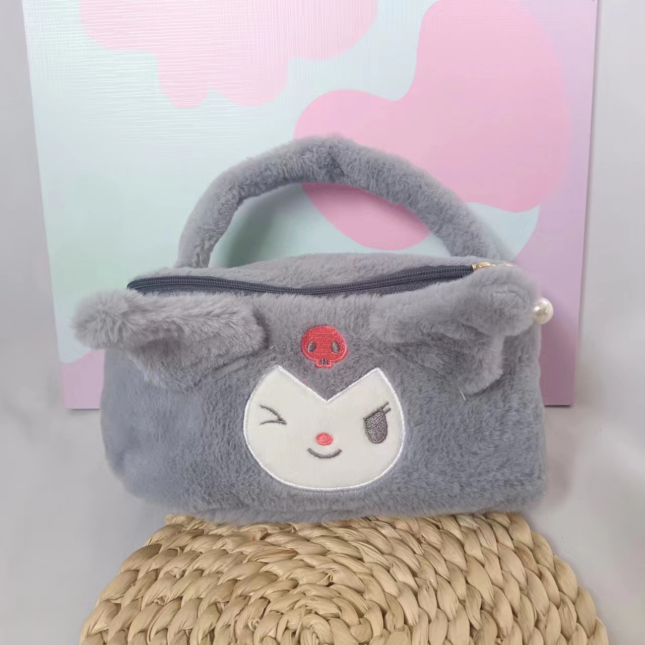 Big Ear Dog Series Bolso de bolso suave y lindo, bolsa de cosméticos, nuevo bolso de cubo de Stitch de dibujos animados lindo