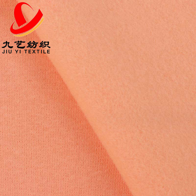 In stock 300g CVC Expo velvet thickened polyester cotton fleece fabric warm fleece-lined sweater fabric can be equipped with rib