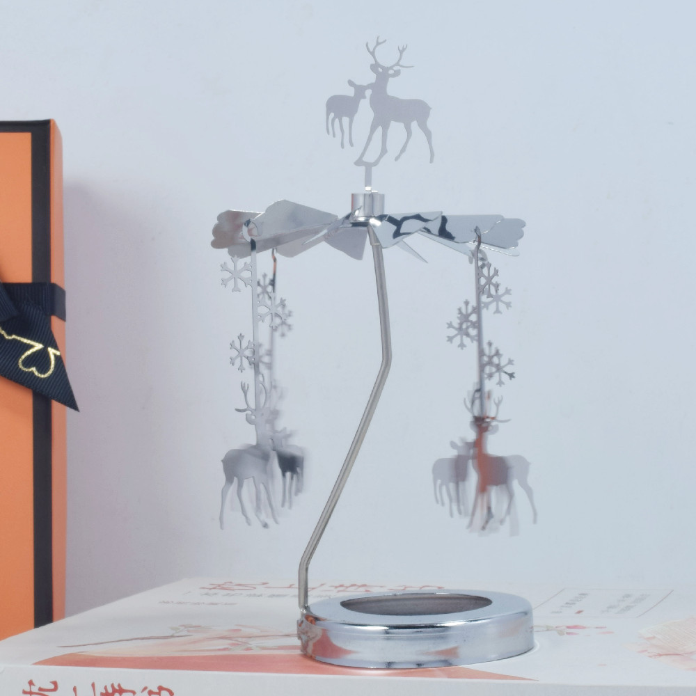 Profesional INS Amazon fabricante romántica aromaterapia vela de vidrio cubierta inteligente giratoria de acero inoxidable candelabro linterna