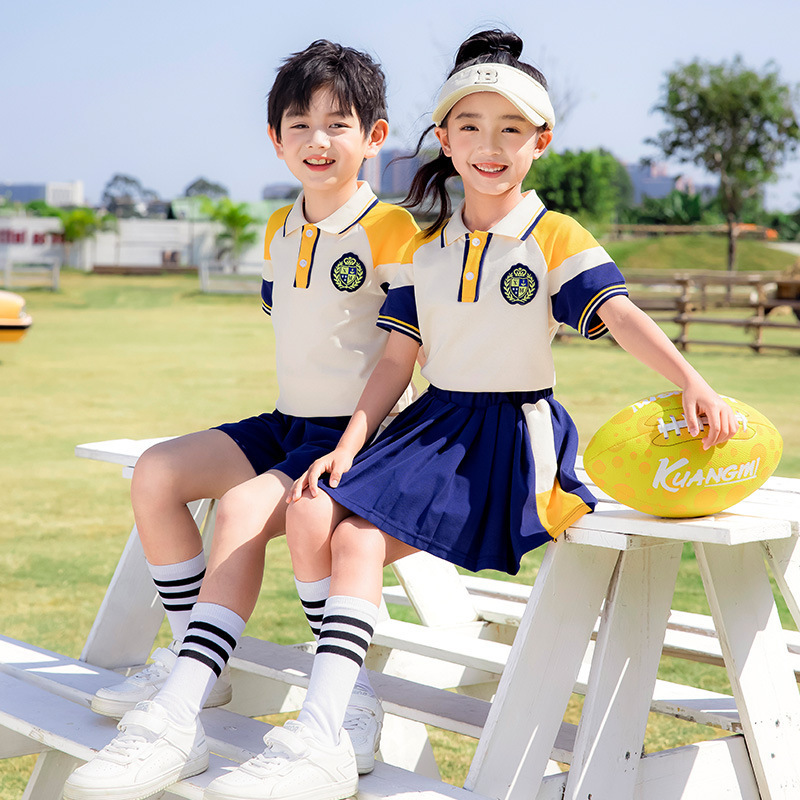 校服夏季幼兒園班服中小學生一年級班服教師服裝短袖三件套長袖春