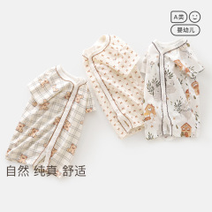 嬰兒短袖連體衣服夏天棉質夏裝薄款空調睡衣夏季男女新生寶寶哈衣