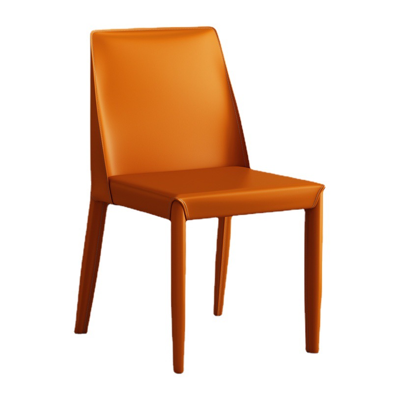 Silla de comedor minimalista italiana para el hogar, mesa y sillas de comedor de restaurante, silla de cuero de diseño con respaldo, silla estilo industrial con alta elasticidad