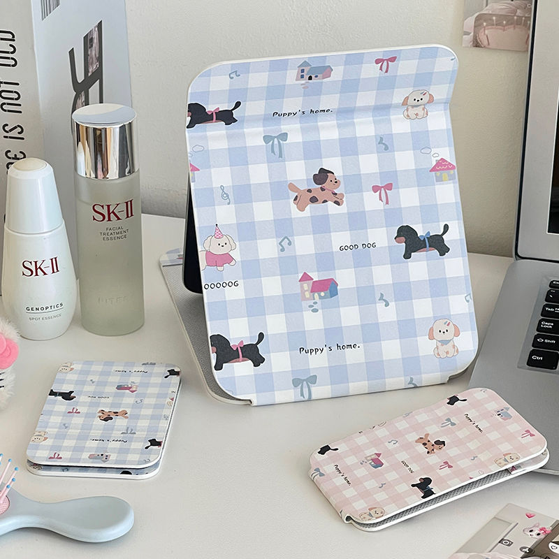 Espejo de maquillaje plegable, dormitorio de estudiantes, espejo de escritorio, espejo de oficina, espejo portátil