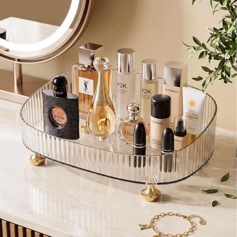 Light luxury style bathroom desktop storage box, living room cosmetic organizer, multifunctional remote control holder, vanity storage shelf Light luxury style bathroom desktop storage box, living room cosmetic organizer, multifunctional remote control holder, vanity storage shelf