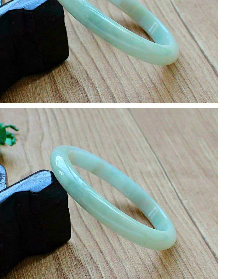 Vòng tay ngọc bích tự nhiên Miến Điện dạng dải mỏng hoa nổi, có giấy chứng nhận chi tiết 14