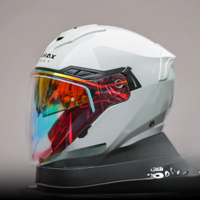 Motosiklet dəbilqələri: Double Lens Electric Four Seasons - s-pearl-white-with-symphony-lenses