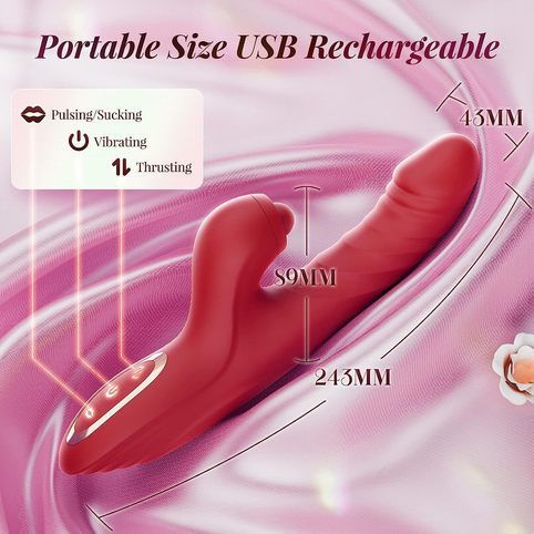 Blast Ball Telescopic Heating Vibrator with Thrusting Motion and Flap Stimulation — detail image 7