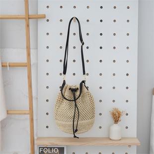 New Summer Straw Backpack Seaside Holiday Beach Bag Large Capacity Photo Props Hand Bag Dual-use