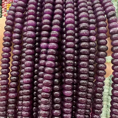 Cross-border abacus beads 5*8mm white Zərgərlik ara hissələri - deep-purple-jade-58mmabout-70-80-pieces-white-stone-optimized