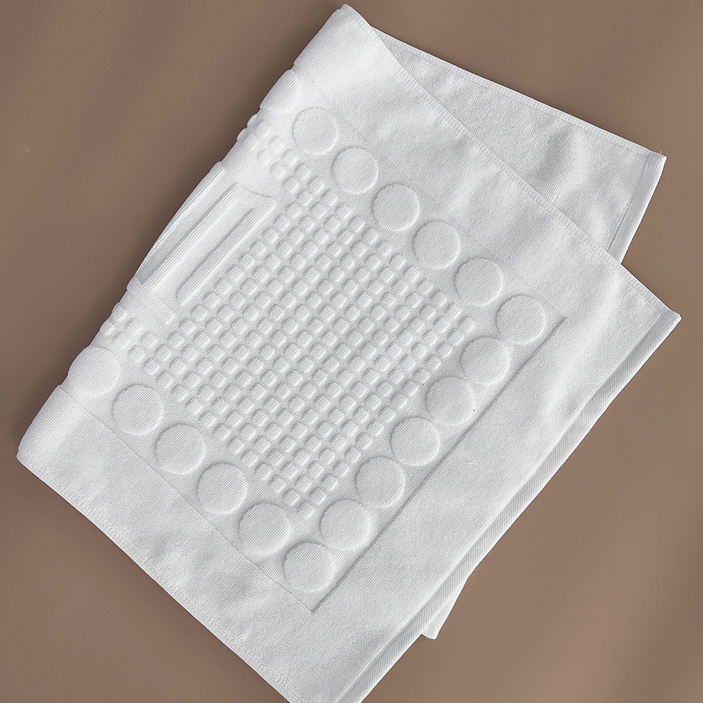 Hotel Jacquard algodón espeso blanco antideslizante absorción de agua inodoro almohadilla de piso hotel personalizado image 3