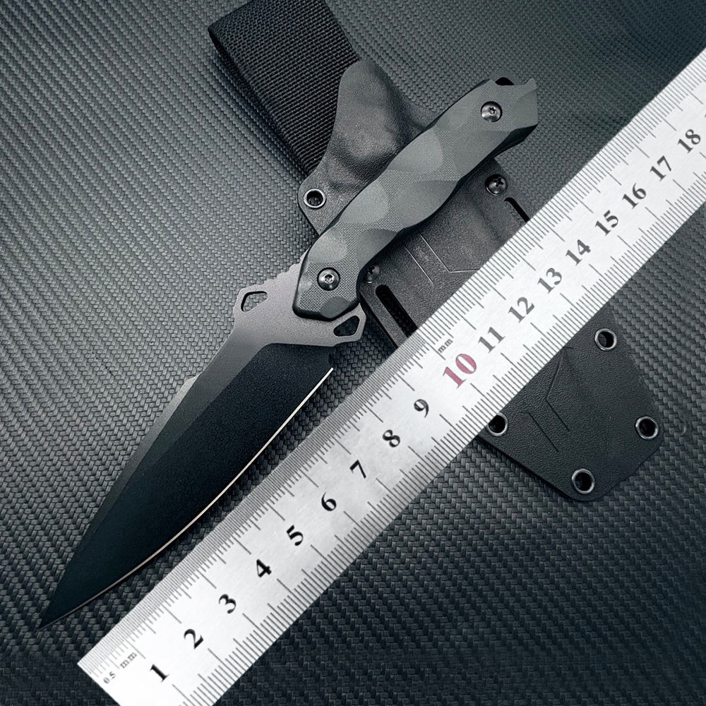 跨境多功能露营探险户外刀亚马逊便携K鞘龙骨一体高硬度小直刀
