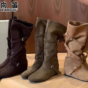 ��Ƥ��͹ŰͶ��Lѥ��Ů6cm���߶Ѷ�ѥ�@�ݲ��^ϥ��Ͳ�Lѥţ��ѥ