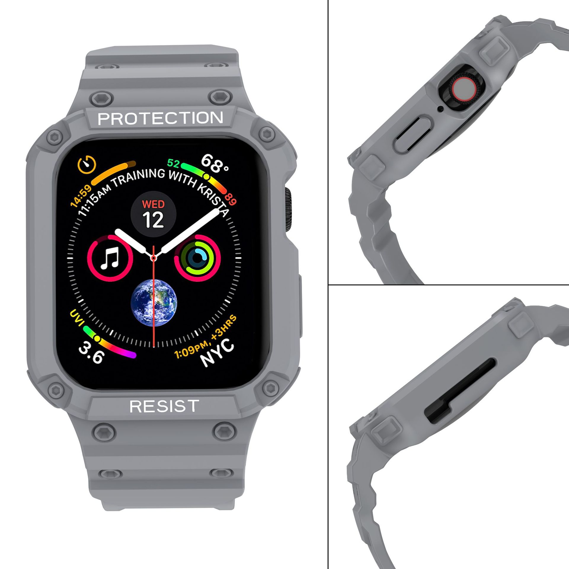 Adecuado para Apple Watch Correa integrada de silicona resistente a la caída iwatch87654321s9 color sólido TPU Correa al por mayor