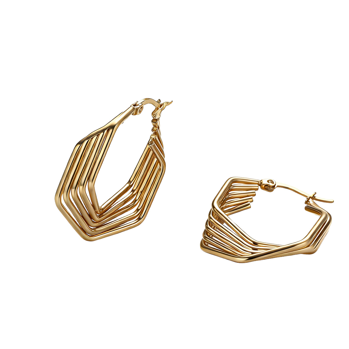 Taina acero dorado de acero inoxidable de alta calidad, nicho, pernos de acero de titanio de estilo femenino, auriculares personales