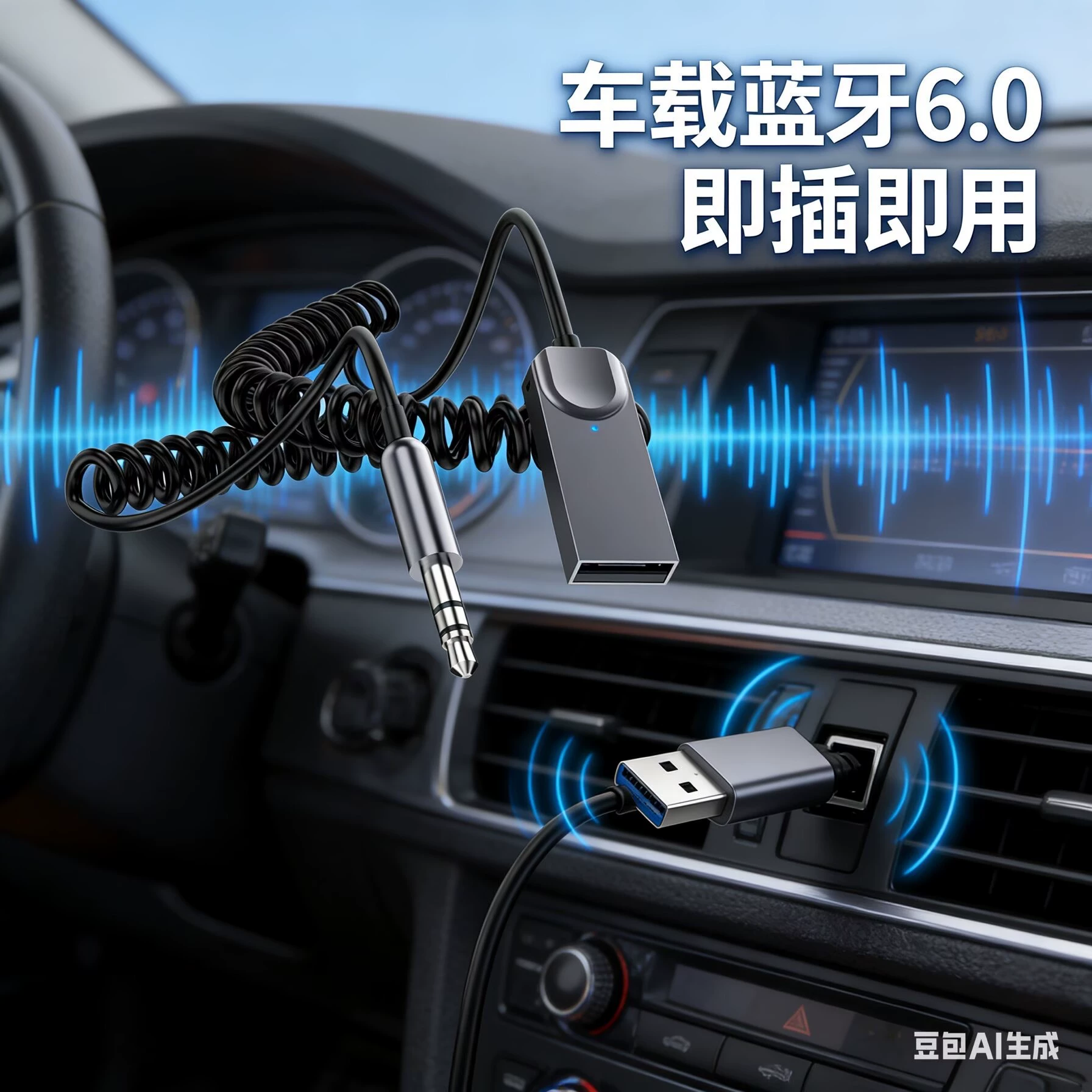 Автомобильный Bluetooth-ресивер 6.0 AUX, проигрыватель аудио без потерь, система громкой связи для автомобиля, Bluetooth для авто