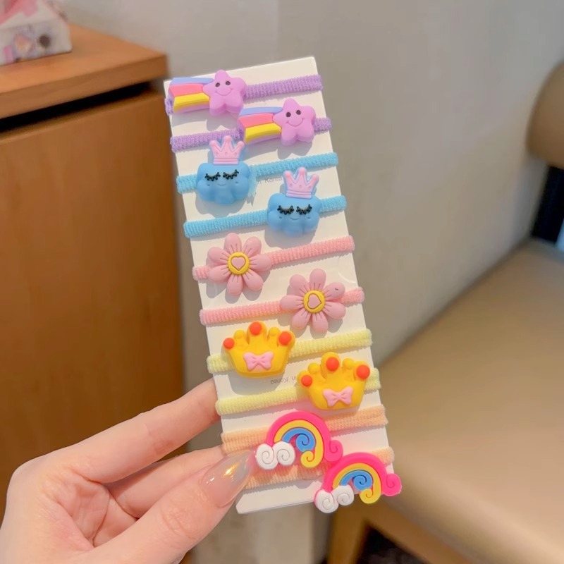 Dibujos animados para niños lindo pulgar lazo para el cabello bebé no daña el cabello cuerda alta elástico banda elástica cuerda para el cabello accesorios para el cabello