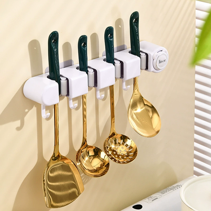 Kitchen spoon shovel storage rack multi-function punch-free wall-mounted rice spoon spatula storage hook wholesale