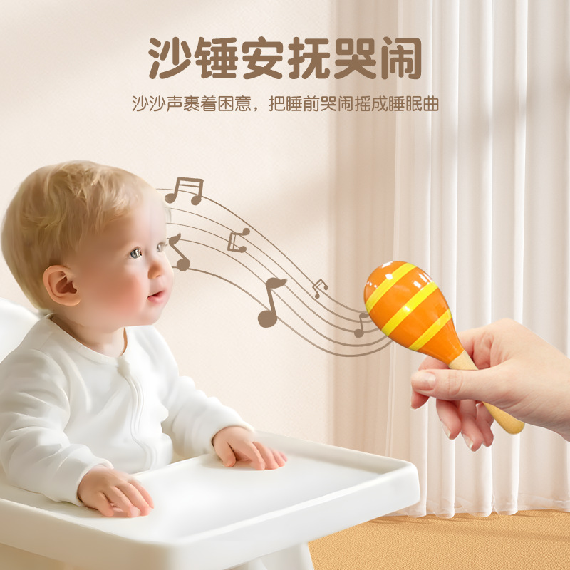 Instrumento Musical de Madera para Educación Temprana, Soporte Musical, Juego Cinco en Uno, Juego de Percusión para Niños, Juguetes Educativos Musicales para Bebés