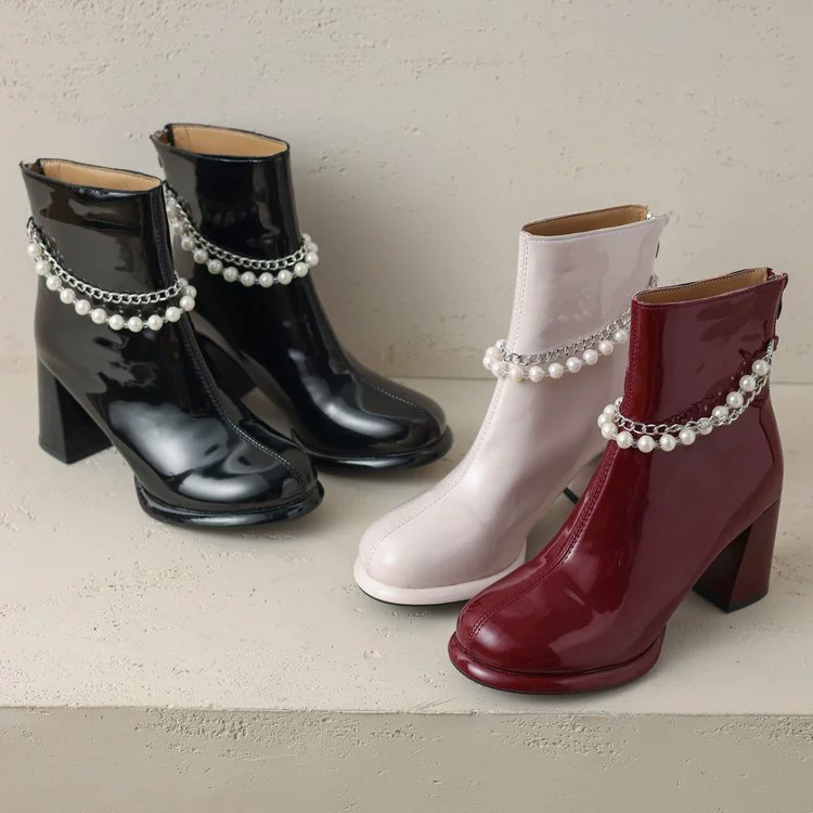 2024 осень-зима новые французские маленькие ботильоны с заостренными короткими сапогами женская мода белая сексуальная мода темперамент кожаные сапоги на высоком каблуке