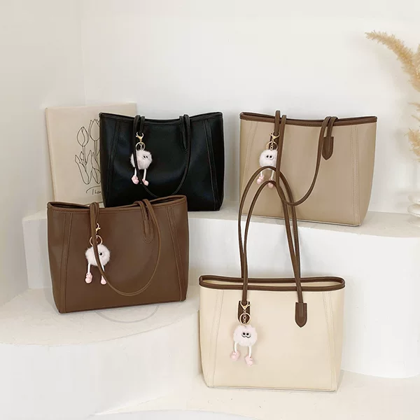 Large-capacity, stylish, simple and elegant women's shoulder bag, 2026 autumn and winter new Korean version commuter underarm tote bag